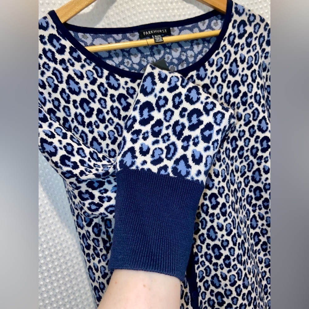 PARKHURST cheetah print Dylan Cardigan size XL - Picture 8 of 12